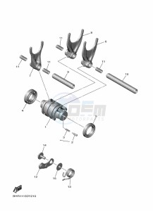 YZ450F (BHR2) drawing SHIFT CAM & FORK