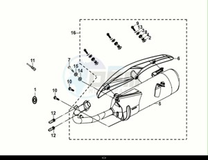 FIDDLE IV 125 (XG12W1-EU) (M0-M3) drawing EXHAUST MUFFLER