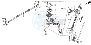 NSR125R drawing RR. BRAKE MASTER CYLINDER