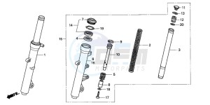 FES125 PANTHEON drawing FRONT FORK