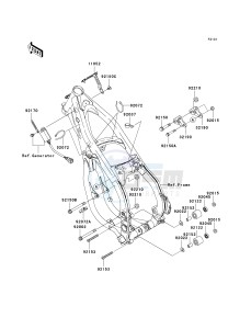 KX 250 M (M1) drawing FRAME FITTINGS