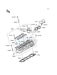 ZZR1400_ABS ZX1400D8F FR GB XX (EU ME A(FRICA) drawing Cylinder Head