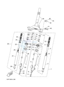 CW50 CW50LN 80 BOOSTER 13" NAKED (1WP6) drawing FRONT FORK