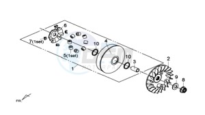 MAXSYM 600 I ABS EXECUTIVE EURO4 L7 drawing CLUTCH / V BELT