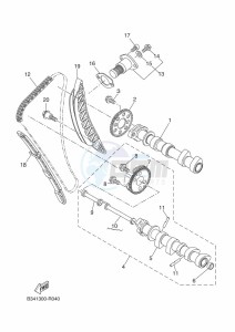 XSR700 MTM690-U (B9J2) drawing CAMSHAFT & CHAIN