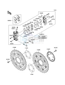 ZZR1400_ABS ZX1400FCF FR GB XX (EU ME A(FRICA) drawing Front Brake