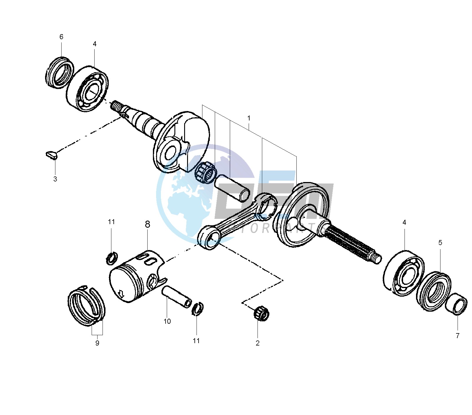 CRANKSHAFT AND PISTON