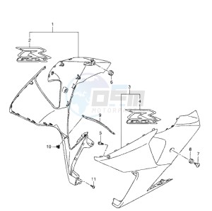 GSX-R1000 drawing SIDE COWLING GLR ONLY