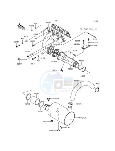 JET SKI ULTRA LX JT1500KGF EU drawing Muffler(s)