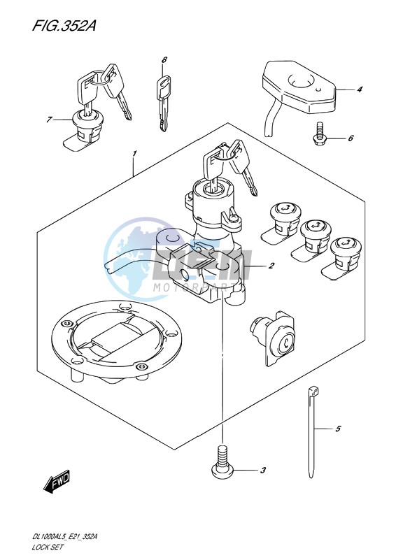 LOCK SET (FOR PANNIER CASE)