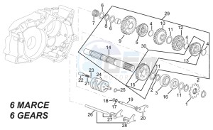 RS 50 drawing Driven shaft - 6 GEARS