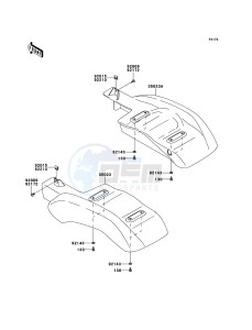 MULE_610_4X4 KAF400ABF EU drawing Rear Fender(s)