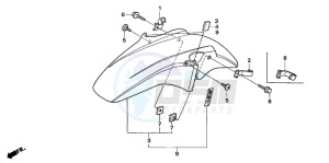 CB1300SA CB1300SUPERBOLD'OR drawing FRONT FENDER