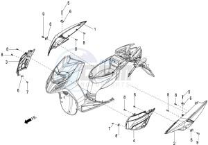 SR 150 4T-3V (EMEA-LATAM) drawing Side coverings-spoiler