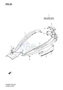 AN400 (E2) Burgman drawing FRAME COVER (MODEL K7 K8)