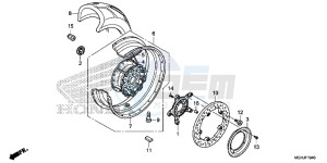 VFR1200X Europe Direct - (ED) drawing REAR WHEEL