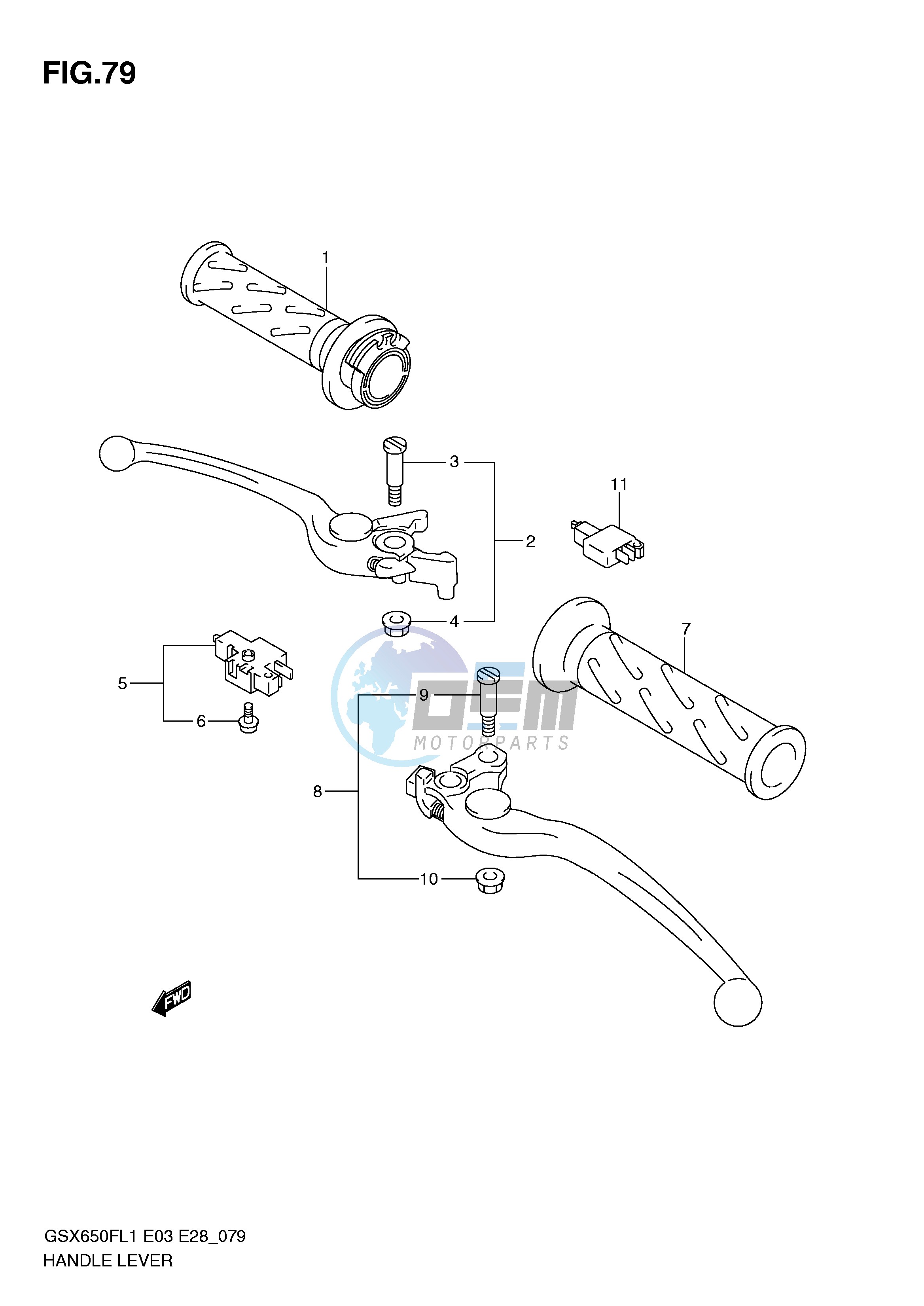 HANDLE LEVER (GSX650FAL1 E28)