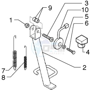 X9 500 drawing Side stand