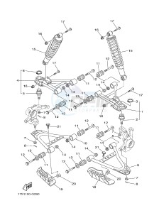 YFM450FWAD YFM45GPHG GRIZZLY 450 EPS HUNTER (2LCD) drawing FRONT SUSPENSION & WHEEL