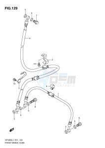 SFV650 (E21) Gladius drawing FRONT BRAKE HOSE (SFV650UL1 E24)