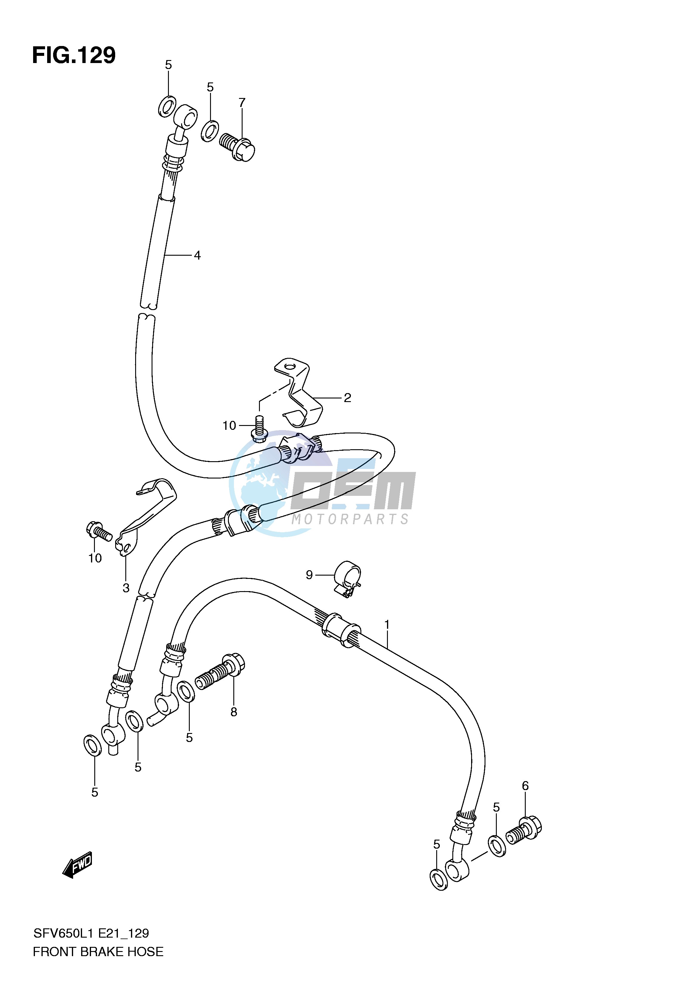 FRONT BRAKE HOSE (SFV650UL1 E24)