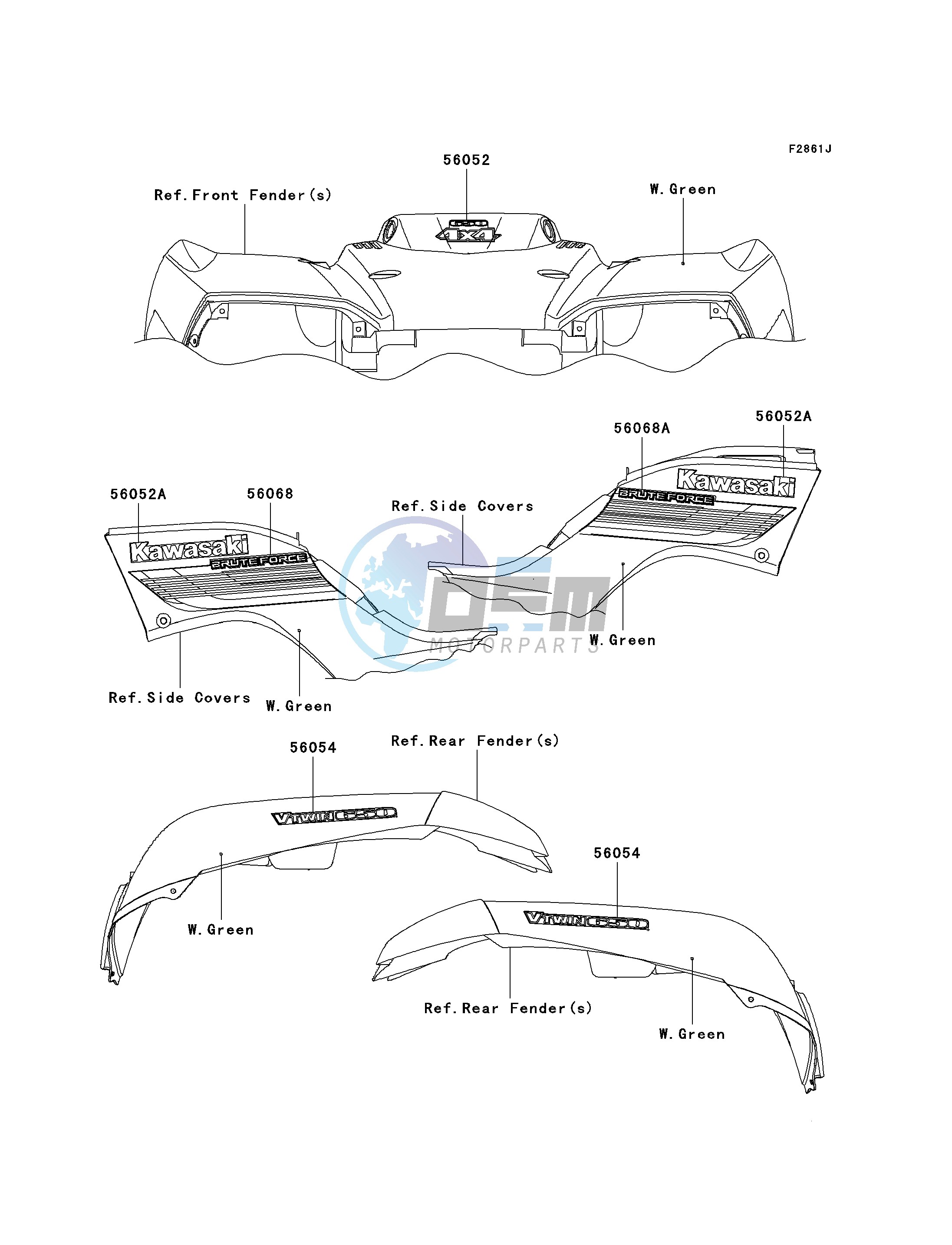 DECALS-- W.GREEN- --- D8F- -