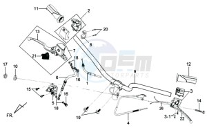 MIO 100 drawing HANDLEBAR / BRAKE LEVERS CPL  L /R