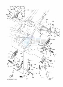 YZF250-A (B1X4) drawing STAND & FOOTREST