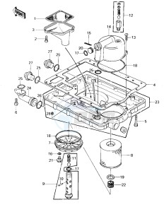 KZ 1300 A (A1-A3) drawing OIL PAN_OIL FILTER -- Till E_NO. 010637- -