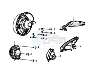 CROX 50 45KMH (L8 L9) EU EURO4 drawing HEAD LAMP COMPLETE.