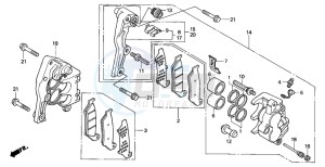 XL650V TRANSALP drawing FRONT BRAKE CALIPER