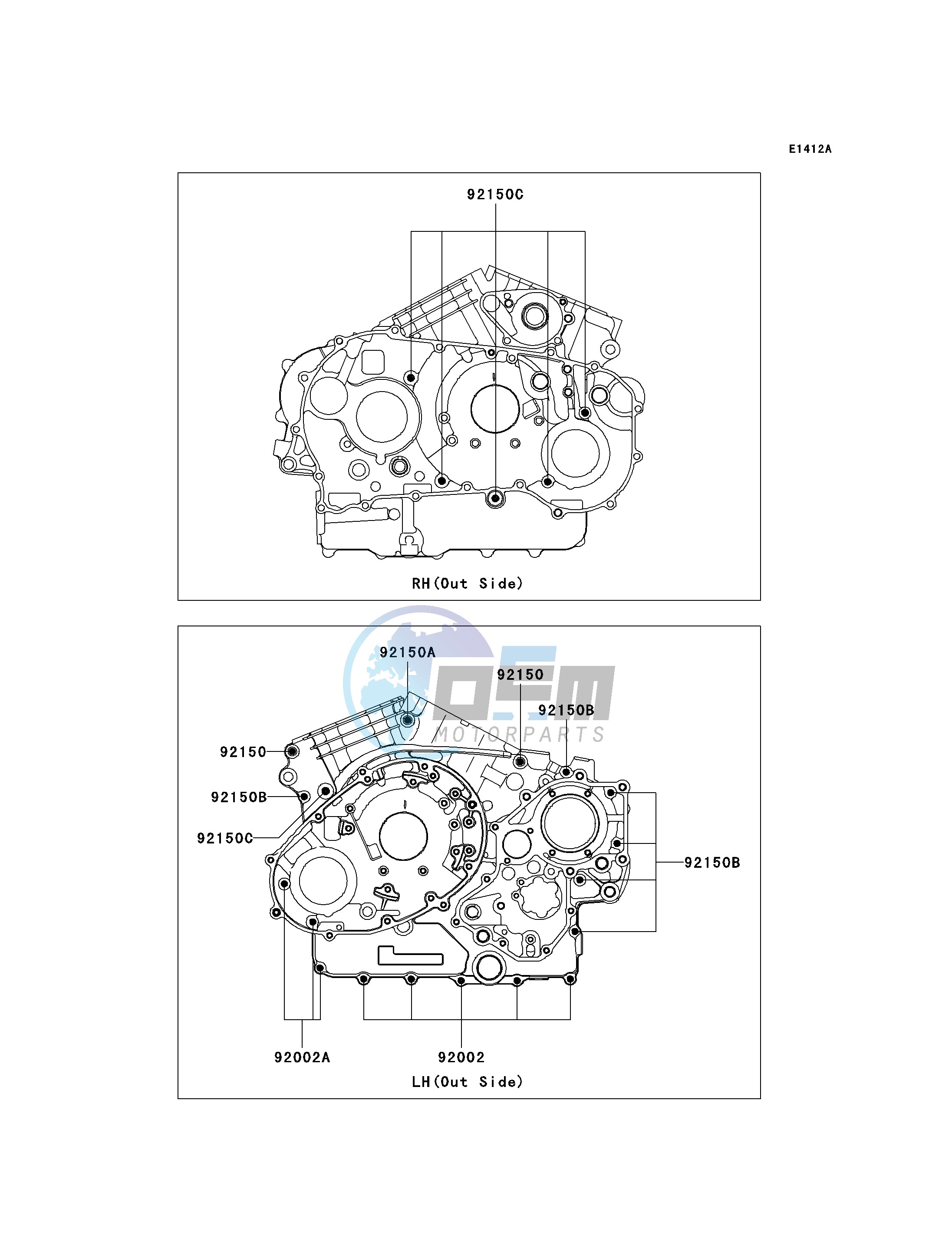 CRANKCASE BOLT PATTERN-- A3- -