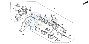 NX500 DOMINATOR drawing REAR BRAKE CALIPER