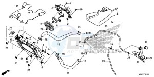 CB500FAF CB500F UK - (E) drawing RADIATOR