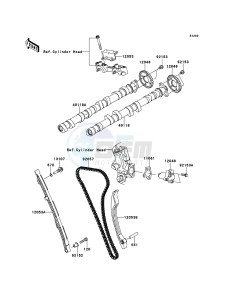 ZZR1400_ABS ZX1400FDF FR GB XX (EU ME A(FRICA) drawing Camshaft(s)/Tensioner