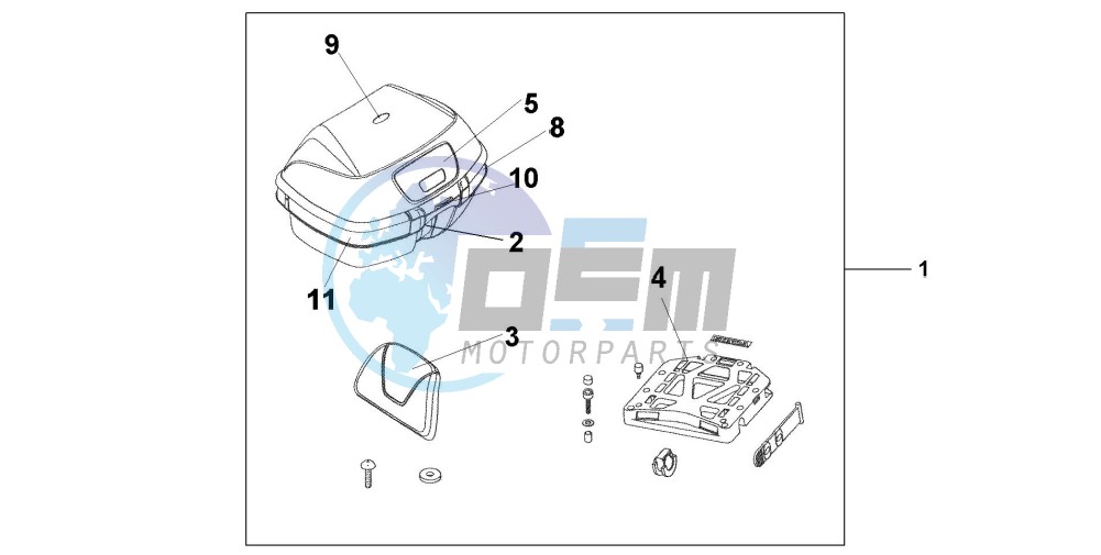 TOP BOX 45L PEARL MON BLUE