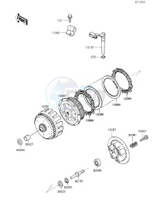 KL 250 D [KLR250] (D7-D9) [KLR250] drawing CLUTCH