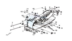 MAXSYM 600I ABS drawing CRANKCASE LEFT