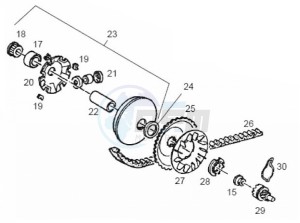 ATLANTIS CITY - 50 cc VTHAL1AE2 Euro 2 2T AC FRA drawing Variator assembly (Positions)