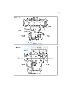 ZZR1400 ABS ZX1400FFFA FR GB XX (EU ME A(FRICA) drawing Crankcase Bolt Pattern