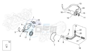 Scarabeo 100 4T e3 net drawing Kick-start gear - starter motor