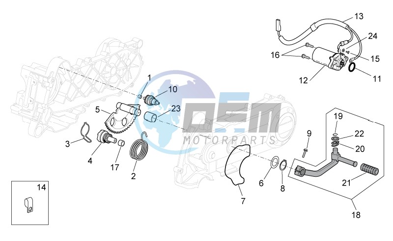 Kick-start gear - starter motor