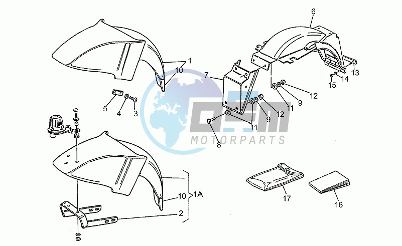 Front/rear mudguard