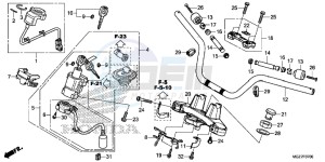 CB500XAE CB500X ABS UK - (E) drawing HANDLE PIPE/ TOP BRIDGE