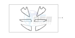 CBR600RR9 U / MME drawing RACING STICKER WHITE BACKGROUND 'NUMBER PLATE STICKERS' WITH