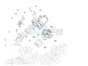 Liberty 125 4t 3v ie e3 drawing Throttle body - Injector - Union pipe