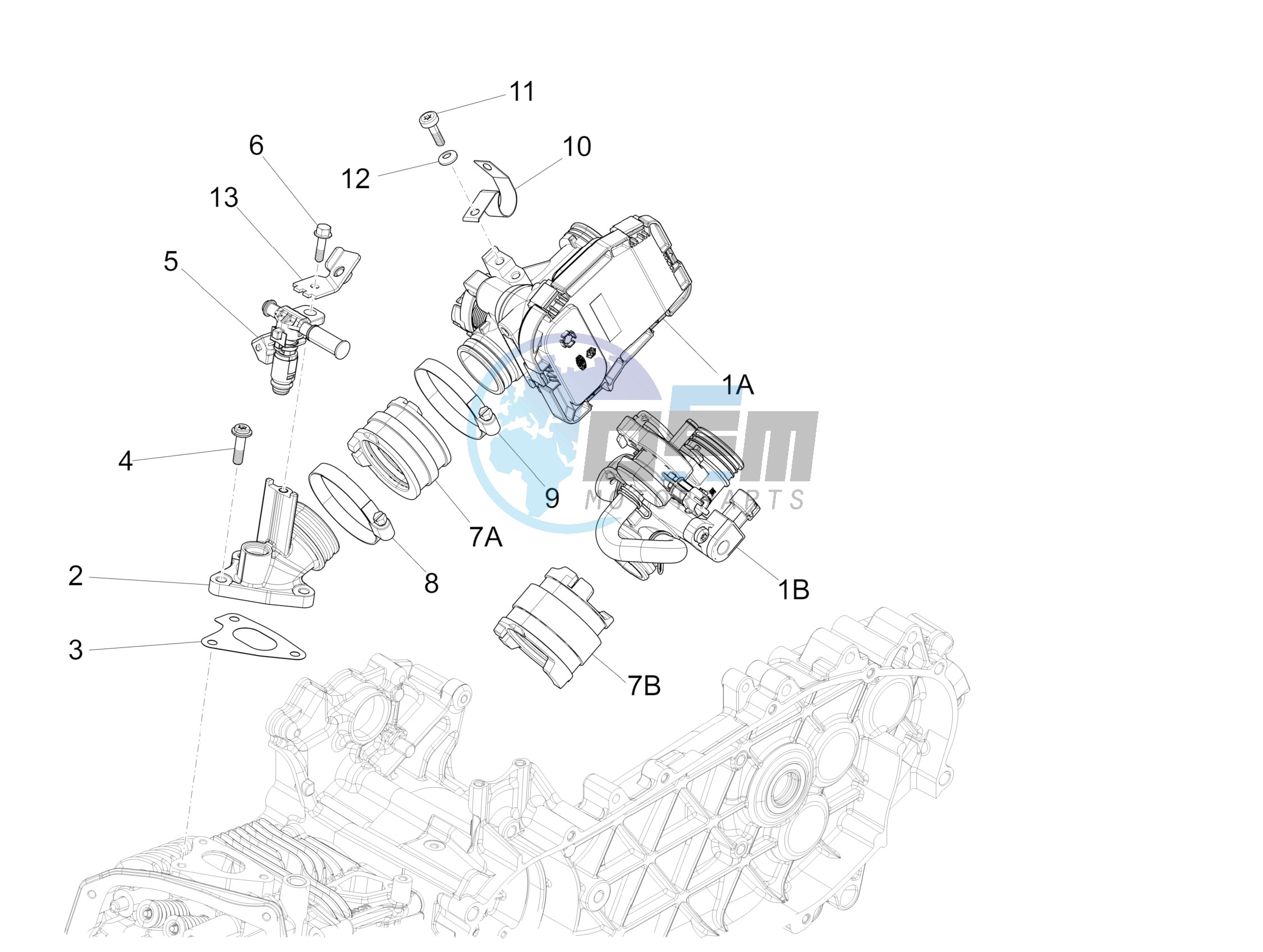 Throttle body - Injector - Union pipe