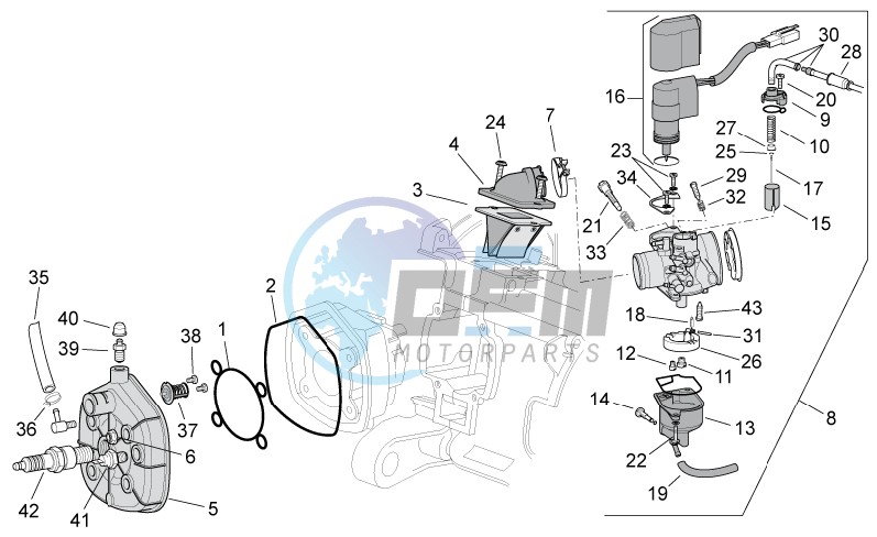 Cylinder head - Carburettor