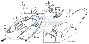 VFR800A9 Europe Direct - (ED / ABS MME) drawing REAR COWL