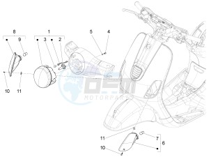 LX 125 4T 3V IGET NOABS E3-E4 (APAC) drawing Front headlamps - Turn signal lamps